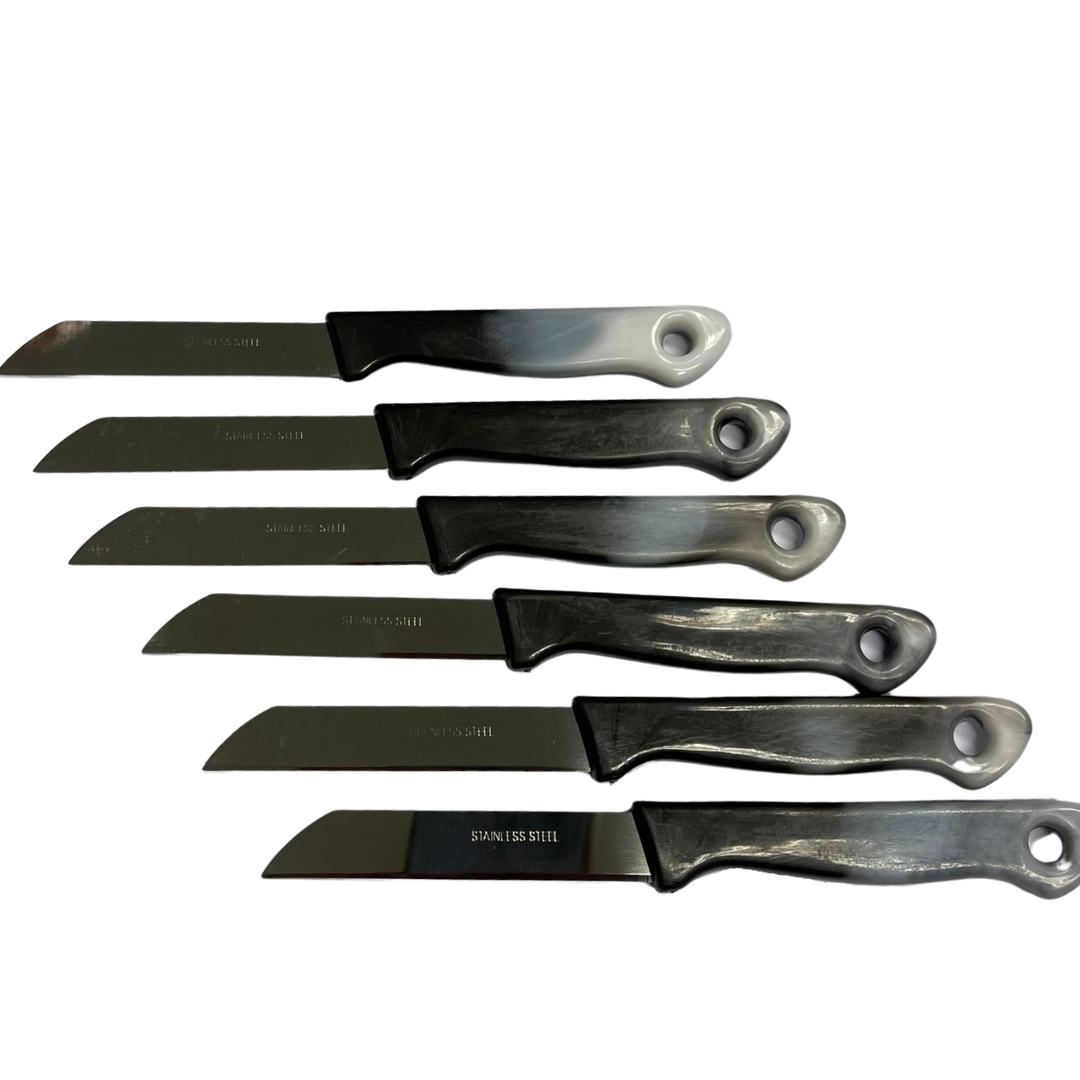 6 Delige Messenset Zwart Grijs