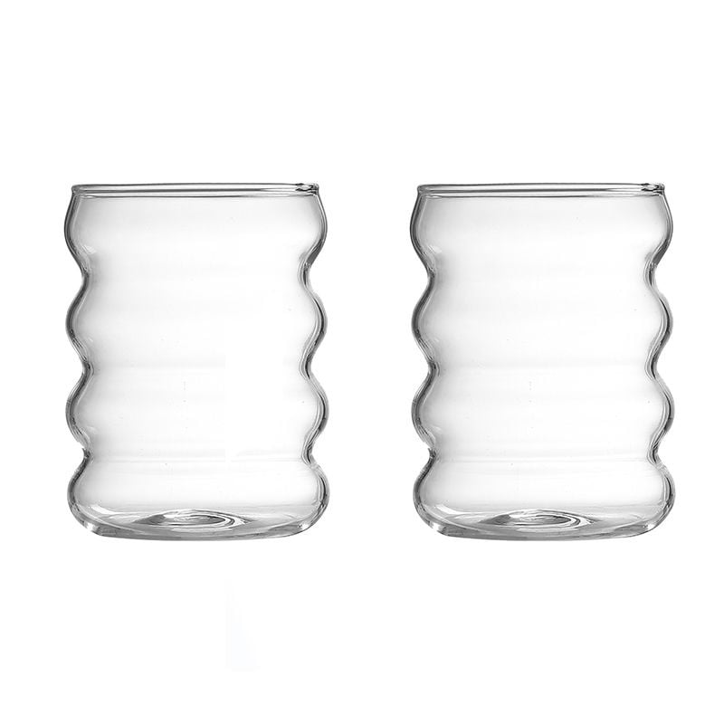 Bricard Marbella Glazen | Set van 2 | 350ml - Curvy Drinkglas | Wavy