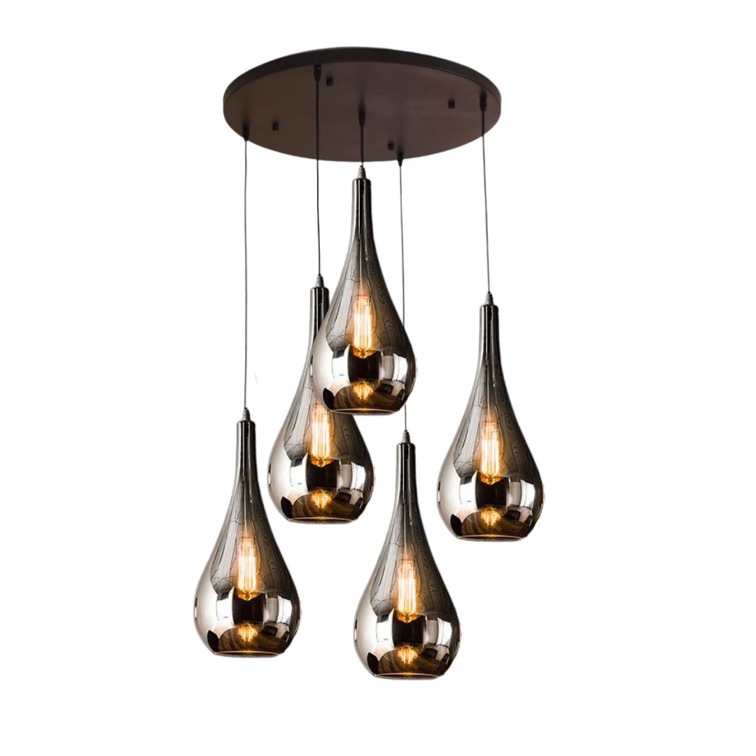 Hanglamp Druppelvormig Smoke Glas 5 Lichts