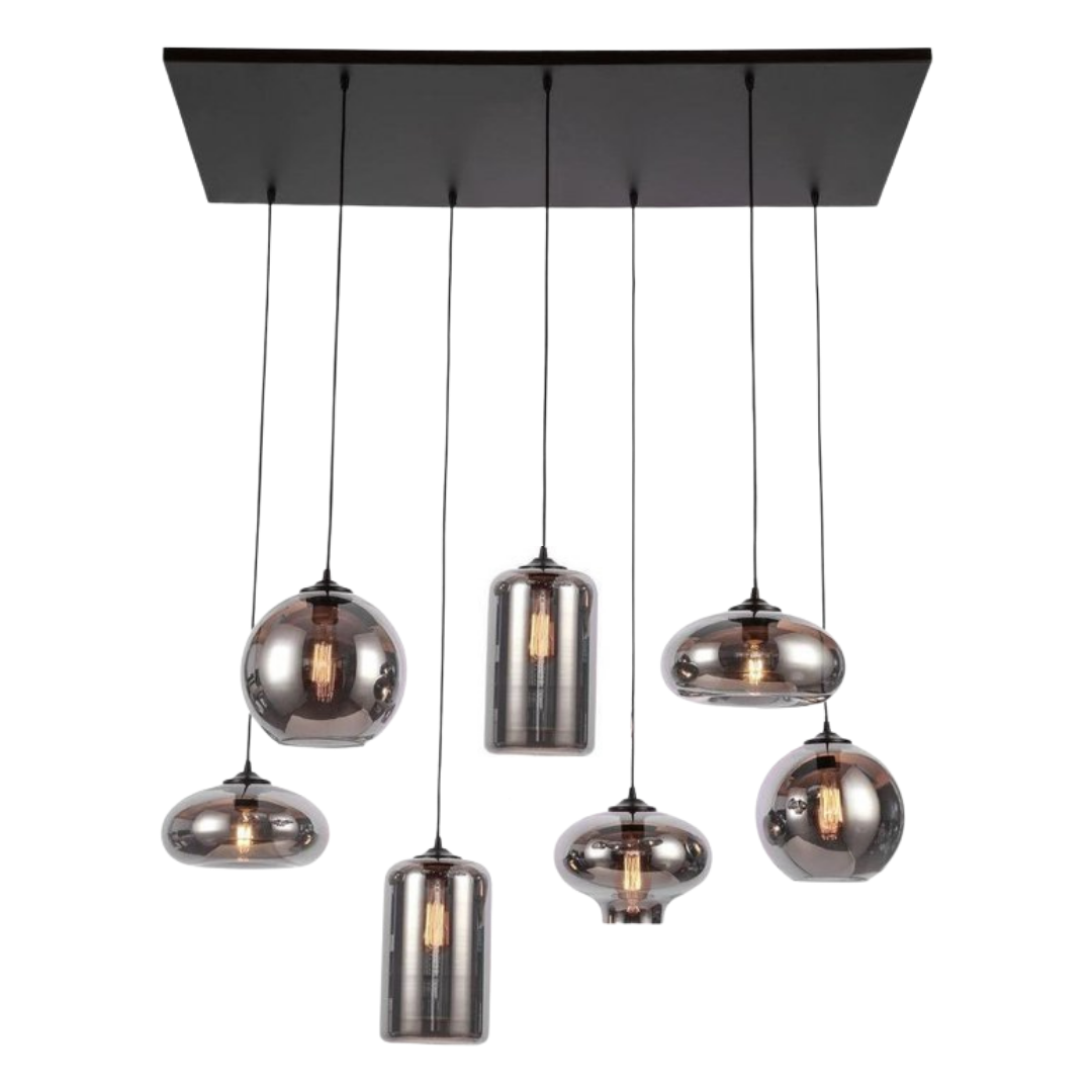 Hanglamp Smoke Glas 7 Lichts Mix