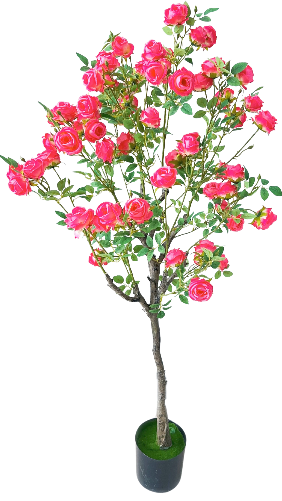 Kunstrozenboom 140 cm Donkerroze