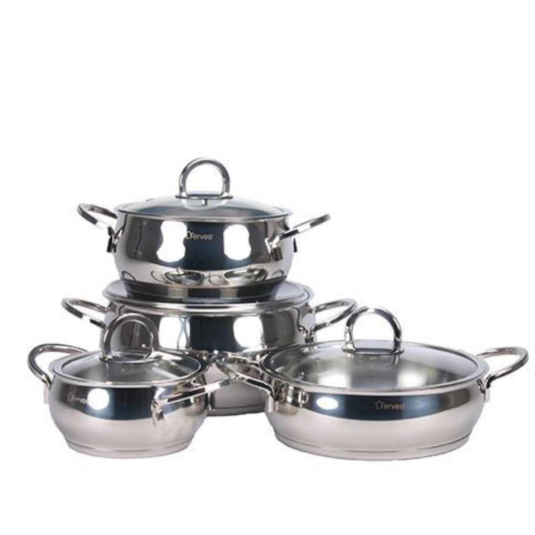 Pannenset Is 8 Delig Zilver Sedef