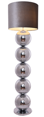 Bollenlamp Zilver Vloerlamp Ronde Voet Brede Bo