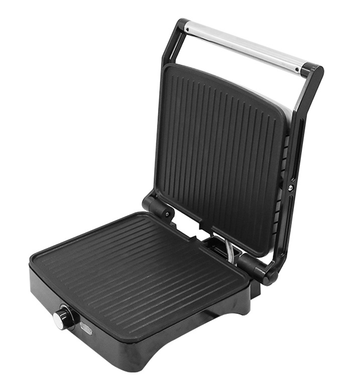 Cheffinger Panini Grill Contactgrill Zwart Zilver