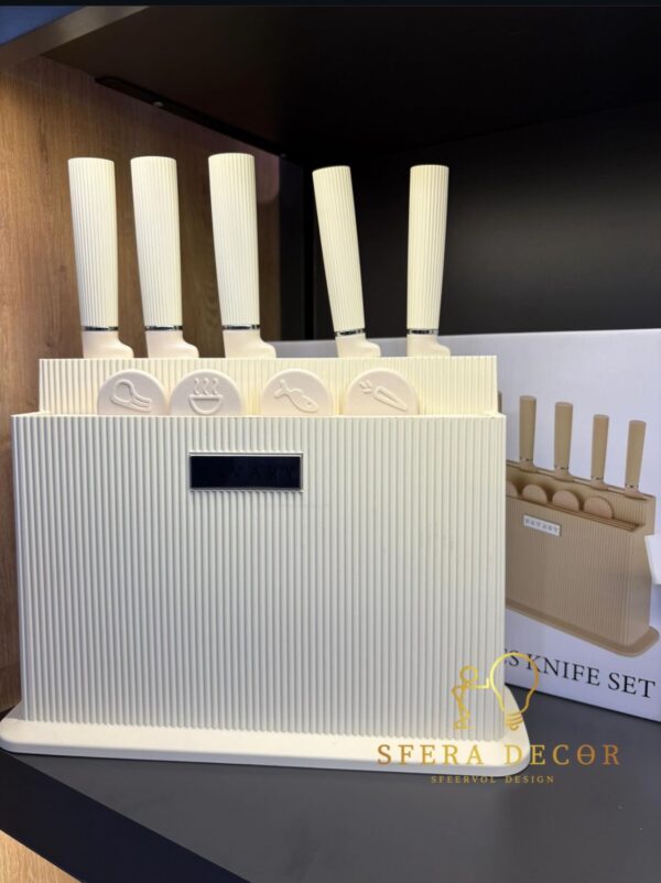 Bavary Messenset met 5 Messen en 4 Snijplanken – Japandi Design – SferaDecor