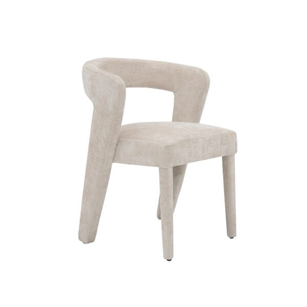 London Eetkamerstoel Woven Velvet | Elegant Comfort Design – Crème