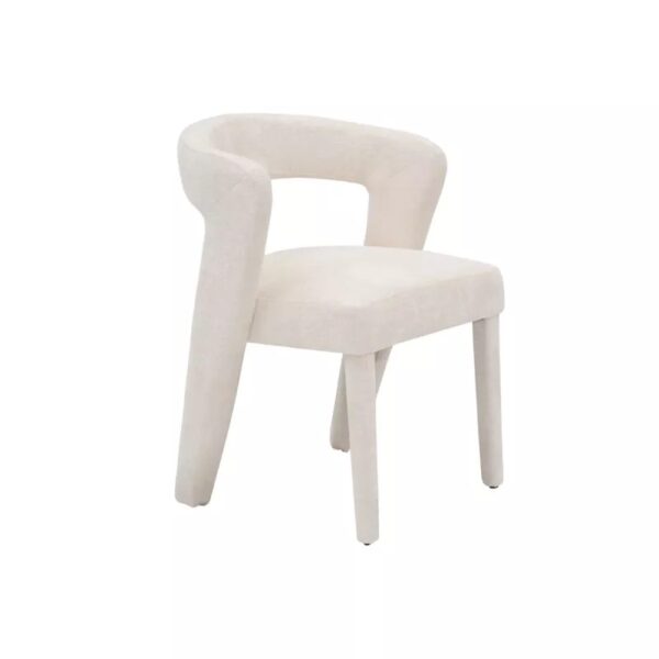 London Eetkamerstoel Woven Velvet | Elegant Comfort Design – Wit