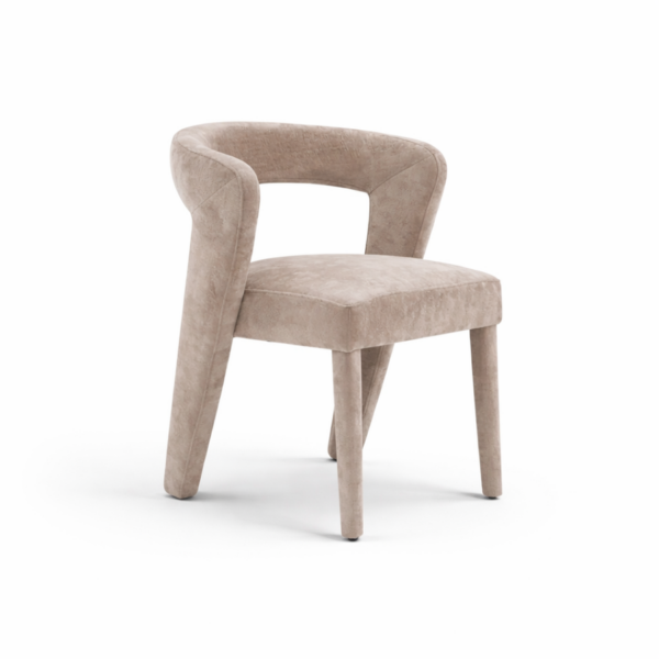 London Eetkamerstoel Woven Velvet | Elegant Comfort Design – Taupe