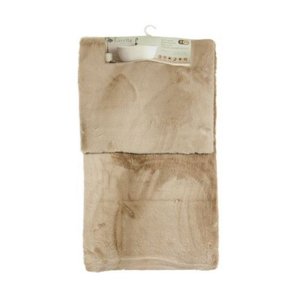 Fluffy - Zacht - Badmat Set - Beige- 2-Delig